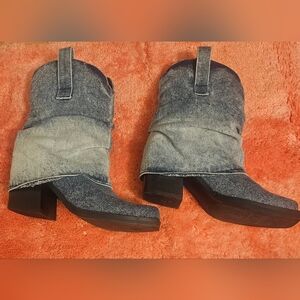 Steve Madden Denim Fold-Over Ankle Booties